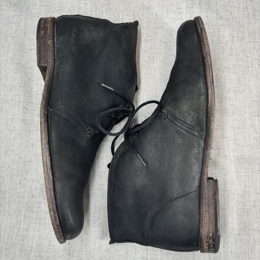 FRYE Phillip Chukka Boots‎ Black Leather Lace Up Business Shoes Men's Size 11 - Picture 13 of 13